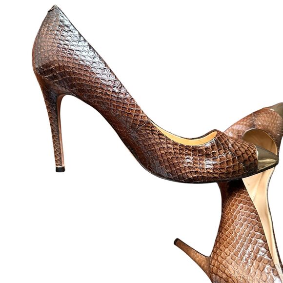 VC SIGNATURE Leather Snake Print Pointed Toe Heel Sz 9.5 - Picture 4 of 5